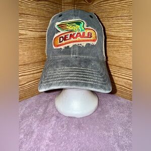 🛷Dekalb Black Distressed Denim Trucker Style SnapBack Cap